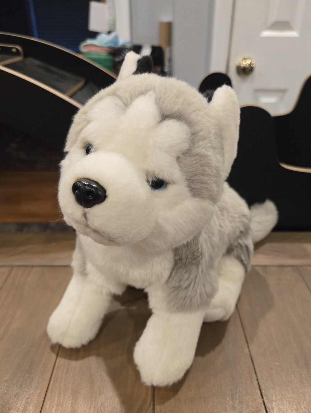 Demdaco Gray and White Siberian Husky Plush Dog